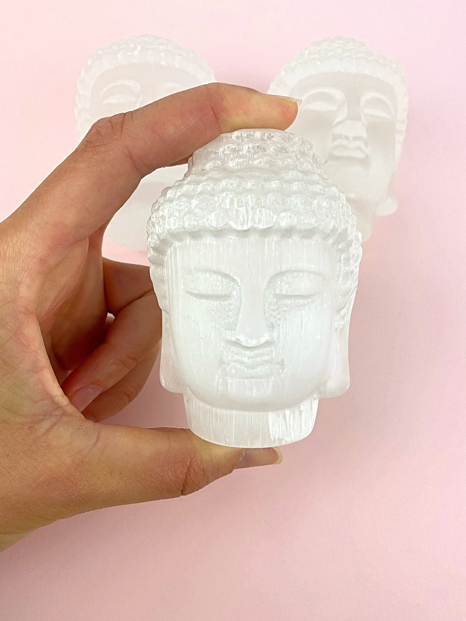 Selenite Buddha Head