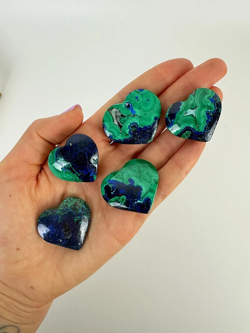 Rare Peruvian Azurite Malachite Heart